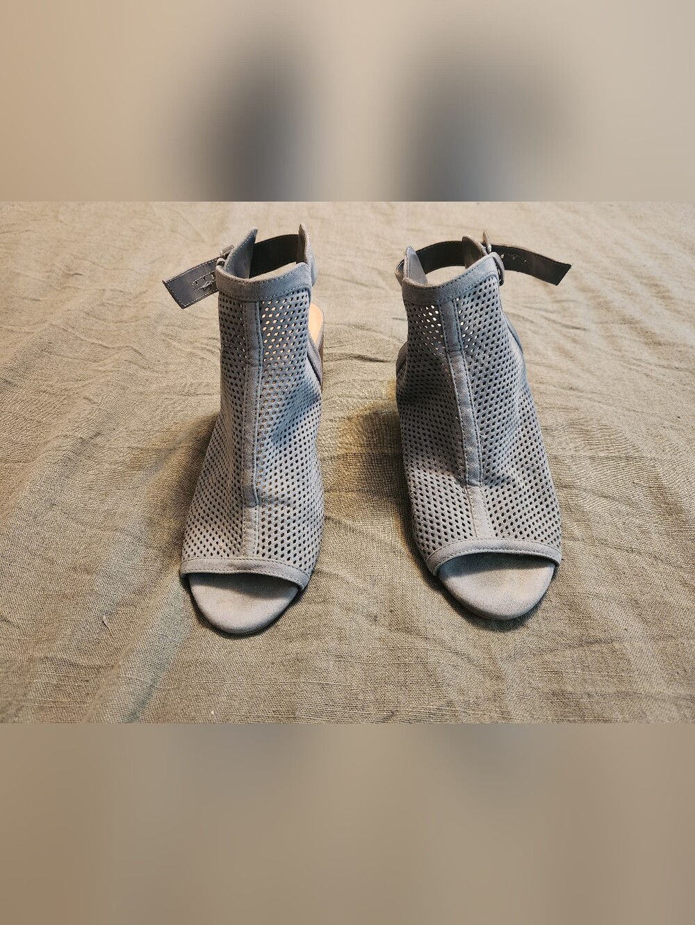 Blue/gray Heels with Strap